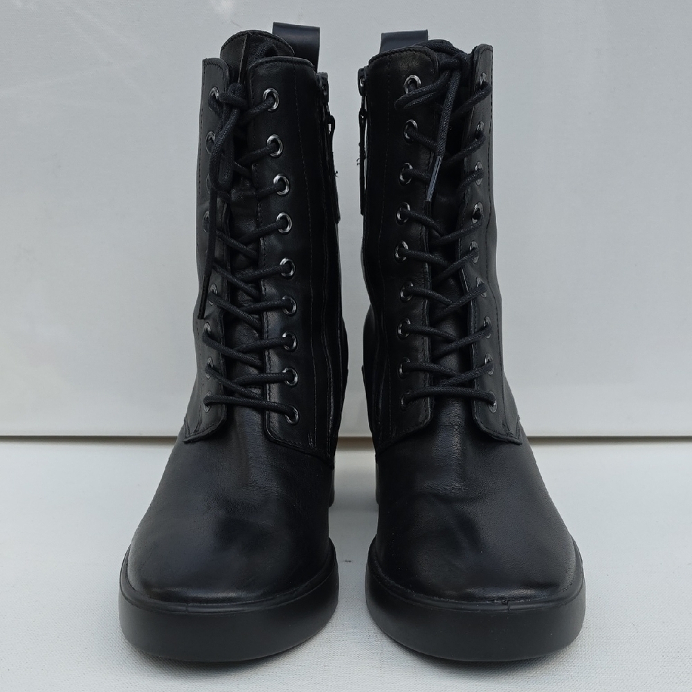 469 ECCO Shape Sculpted Motion 55 Black Leather Lace-Up Boots Size 41 (10-10.5) - Picture 2 of 8